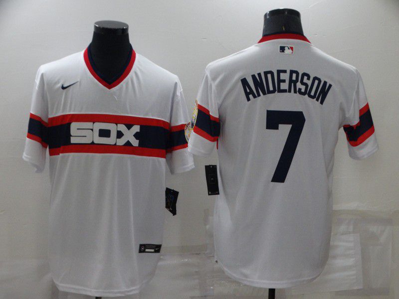 Men Chicago White Sox #7 Anderson White Game Throwback Nike 2022 MLB Jerseys->youth mlb jersey->Youth Jersey